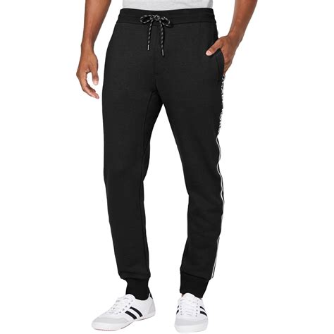 michael kors men's logo fleece track pants|Michael Kors Men's Fleece Logo Drawstring Jogger Pants.